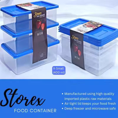 Pack of 3 Plastic food Storage Box container for kitchen Microwave proof STORAGE BOXES