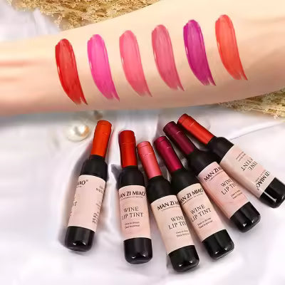 1-PC and 6 PCs Vine Tint Natural and Long Lasting Lips and Cheeks Tint Lip Tint,Fruity Water Long Lasting Lips and Cheeks Vine Tint,5 in 1 Lipstick Matte lipsticks | Gloss| Red Brown Nude Pink Maroon | Waterproof nude and Red