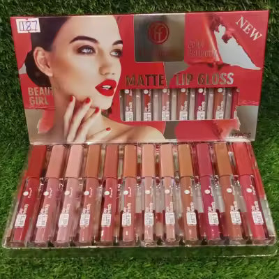 Lip gloss pack 6 of 12 gloss Pencil Lip gloss superb long lasting waterproof matte lipgloss,Matte Lip GlossLiquid lip gloss matte finish look color long lasting water proof different shades