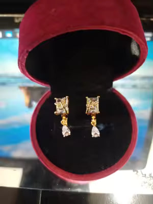 Fashion Elegant Women Drop Earrings Gold Stylish Crystal Korean Jewellery For Girls and Women