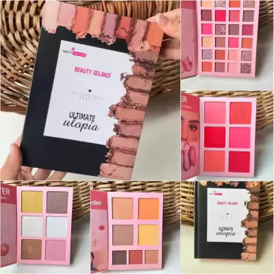 Beauty Gelanzi Fashionable 4 in 1 Makeup Book Palette Eyeshadow,Eyebrow Powder+Concealer+Blusher+Highlighter Eyeshadow Palette Pearl escent Matte Highlight Powder Blusher Contour Palette Makeup Kit Makeup Palettes & sets