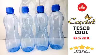 SPORTS WATER BOTTLE For Fridge ,Daily Used Transparent Fridge Water Bottles in Blue Color - 1 Liter, For School, College, University, Office, Sports, Travel, GYM.101% Pure Clear Plastic Filter Water Bottle, Clear Plastic Material Top Quality