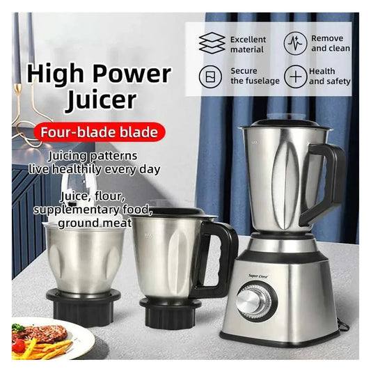 Smart Homes Full Steel Body 3 in 1 Electric Juicer, Chopper and Grinder Machine Heavy Duty