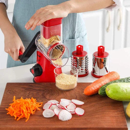 Table Top Drum Cutter, Manual Vegetable Cutter Slicer ,3 in1 Slicer,3 In 1 Vegetable Slicer And Cutter, grater, 3 in 1 Manual Vegetable Cutter Slicer and Peeler, Fruit and Vegetable Cutter and Chopper, for Cucumber, Carrot, Potato and Cheese