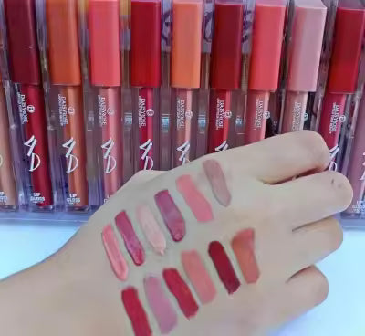 Lip gloss pack of 12 -superb long lasting waterproof matte lipgloss,Matte Lip GlossLiquid lip gloss matte finish look color long lasting water proof different shades