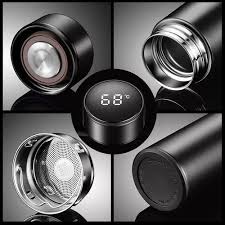 Smart Water Bottle Stainless Steel Vacuum Flask,Travel Mug with Smart LCD Touch Screen, Keep Hot Or Cold, Car Portable Travel Tea Coffee Vacuum Thermoses Cup,Insulated Water Bottle