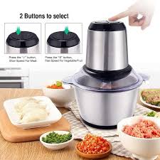 2L Electric Meat Mincer Grinder Vegetable Food Processor Chopper Kitchen Stainless Steel