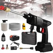 MRD Portable Powerful High Pressure 48v Lithium Cordless Wireless Car Wash Water Jet Foam Gun Car Washer 1 Batteries 1charger