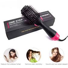 Hair Dryer Hot Air Brush Styler and Volumizer One Step Multifunction Hair Sraightener Curler Comb Electric Ion Blow Dryer Brush