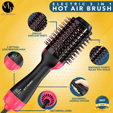 Hair Dryer Hot Air Brush Styler and Volumizer One Step Multifunction Hair Sraightener Curler Comb Electric Ion Blow Dryer Brush