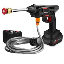 MRD Portable Powerful High Pressure 48v Lithium Cordless Wireless Car Wash Water Jet Foam Gun Car Washer 1 Batteries 1charger