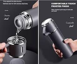 3 Cup Double-Layer Stainless Steel Vacuum Flask Set