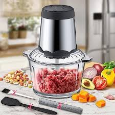 2L Electric Meat Mincer Grinder Vegetable Food Processor Chopper Kitchen Stainless Steel