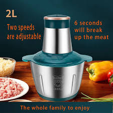 2L Electric Meat Mincer Grinder Vegetable Food Processor Chopper Kitchen Stainless Steel