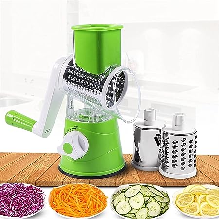 Table Top Drum Cutter, Manual Vegetable Cutter Slicer ,3 in1 Slicer,3 In 1 Vegetable Slicer And Cutter, grater, 3 in 1 Manual Vegetable Cutter Slicer and Peeler, Fruit and Vegetable Cutter and Chopper, for Cucumber, Carrot, Potato and Cheese